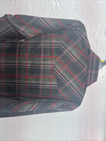 New Kids ELY Cattleman Green Red Plaid Long Sleeve Pearl Snap Large DD-30