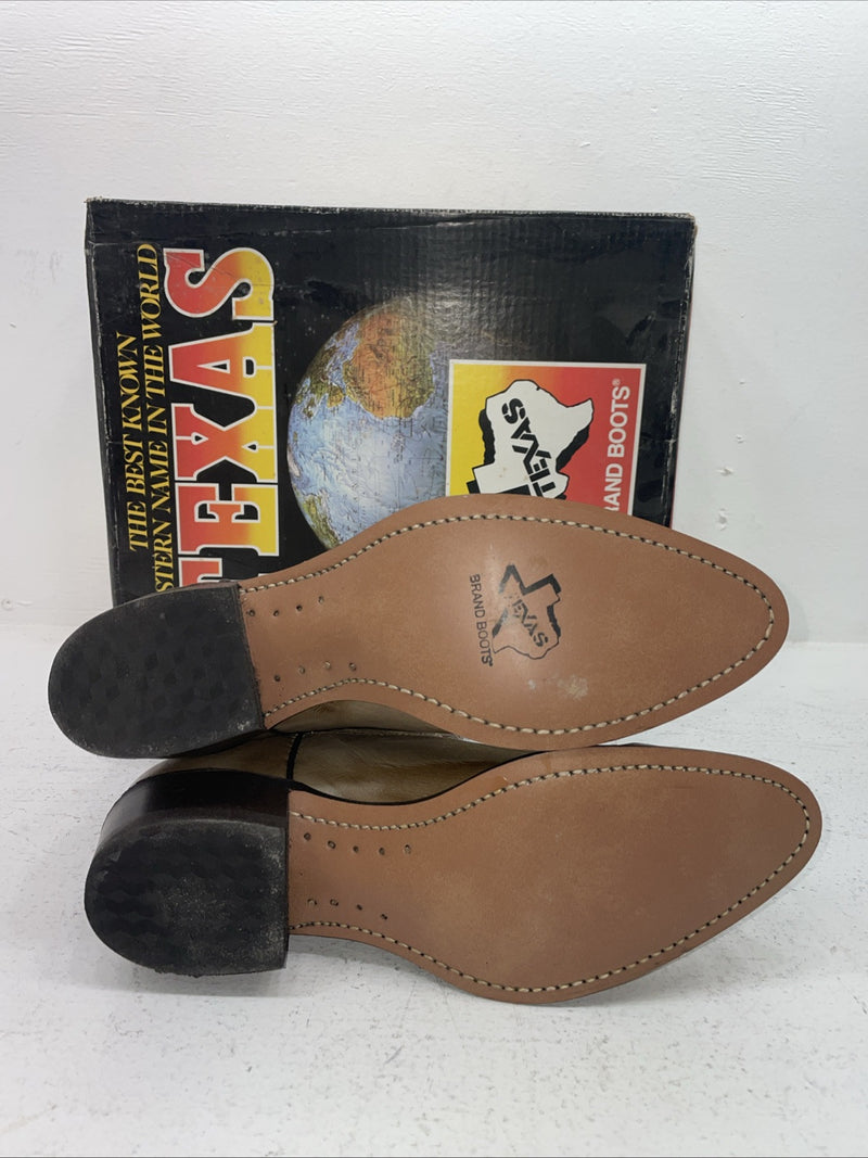 New Men’s Brown Texas Brand Cowboy Boots. 7808 9.5 9 1/2 D. 5-30