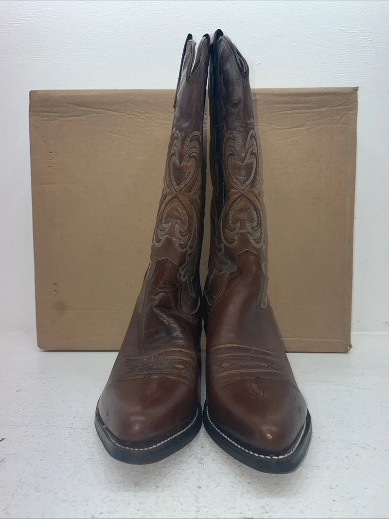 New Men’s Brown Texas Brand Cowboy Boots. 6204 9.5 9 1/2 D. 6-104