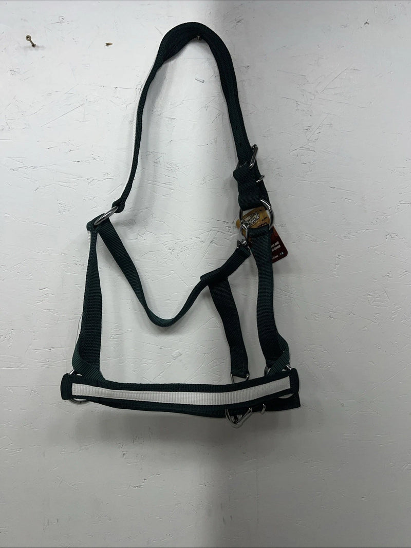 New Tough 1 Green White Nylon Deluxe Draft Halter #50-9575 W-36