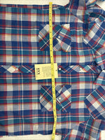 New Men’s ELY Cattleman Blue Multicolor Plaid Long Sleeve Pearl Snap Large X-17
