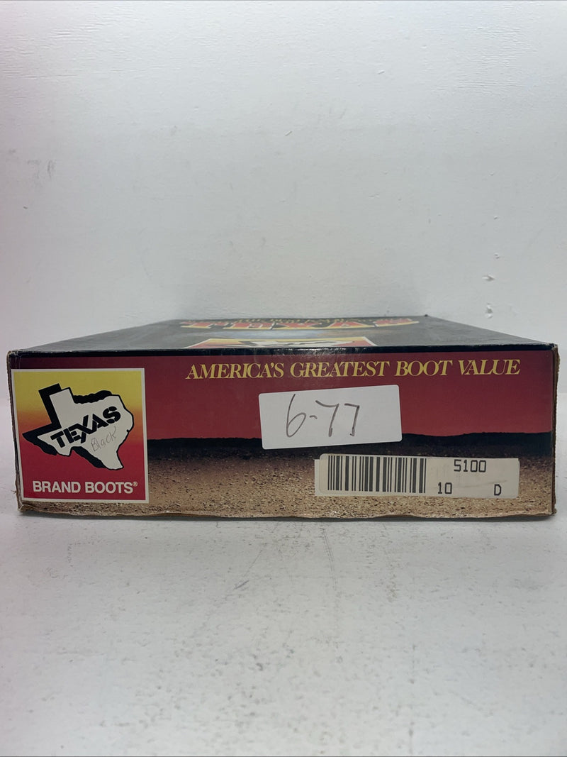 New Men’s Black Texas Brand Cowboy Boots. 5100 10 D. 6-77