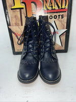 New Women’s Navy Blue Lace Up Texas Brand Cowboy Boots. 4445 5.5 5 1/2 M. 20-55