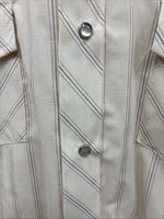 New Men’s Champion Western Yellow Stripe Long Sleeve Pearl Snap XL H-84