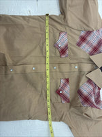 New Kids Champion Western Tab Pink Plaid Long Sleeve Pearl Snap Size 14 CC-114