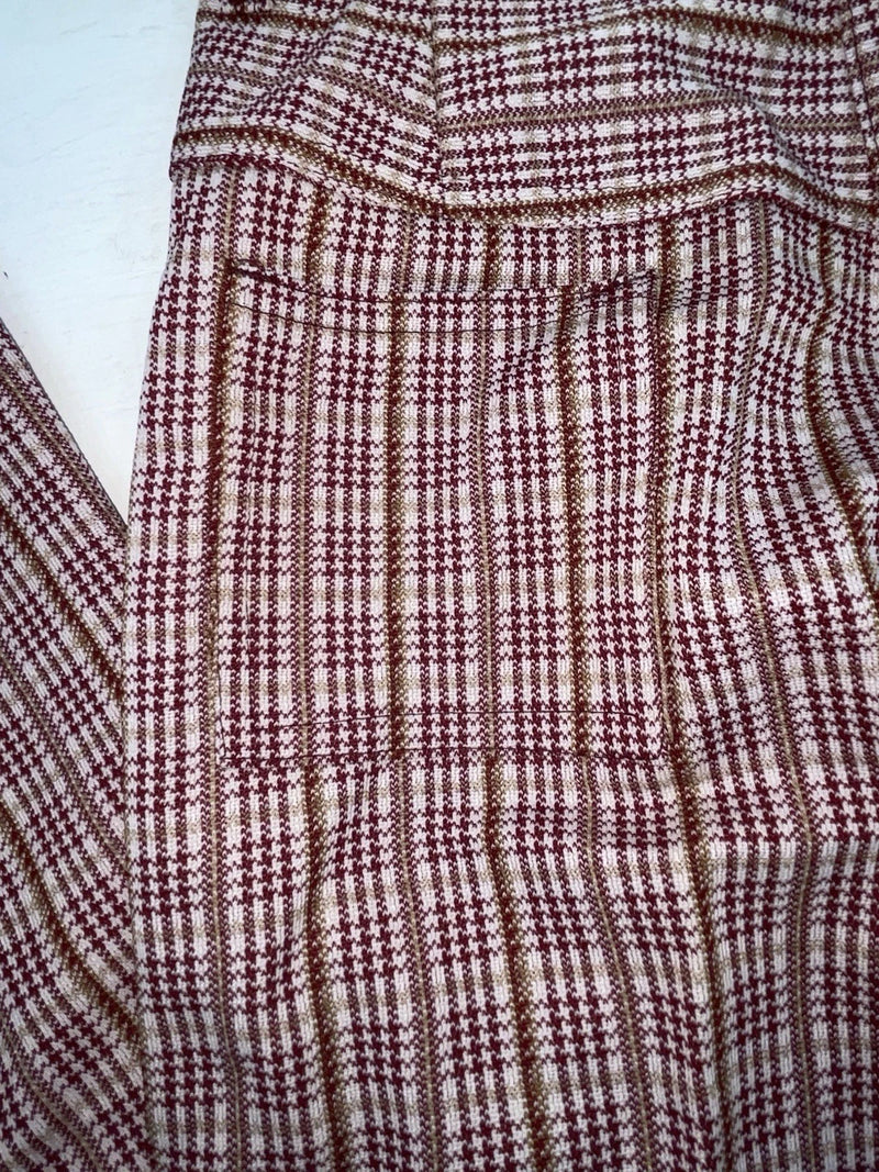 New Vintage Red Checkered Panhandle Slim Polyester Pants #8072 VV-107