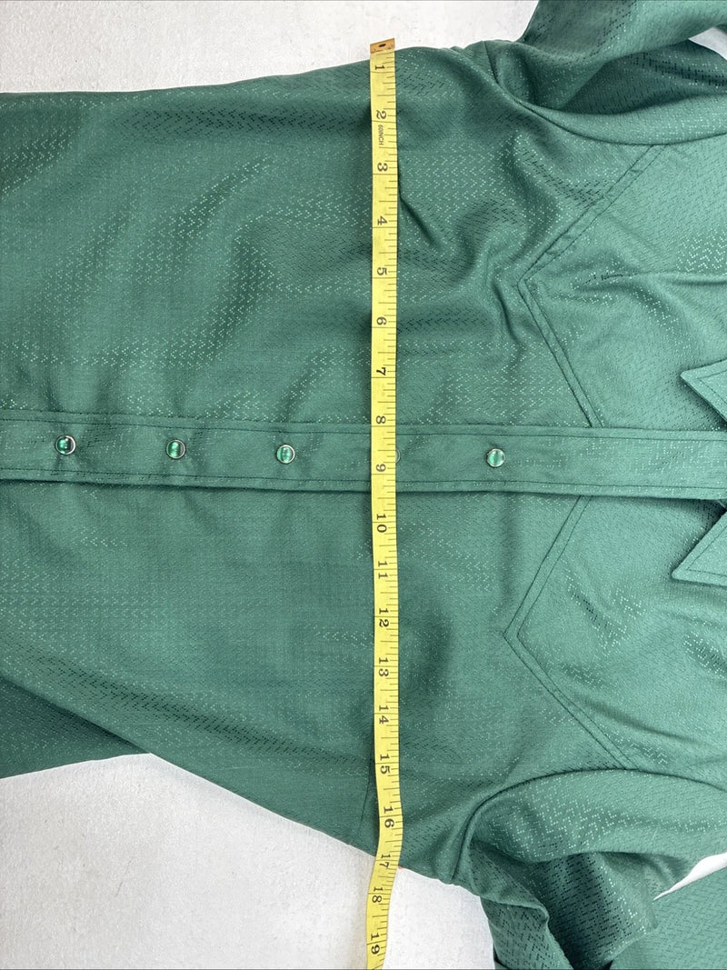 New Woman Dickson Jenkins Green Long Sleeve Pearl Snap Size 32 KK-70