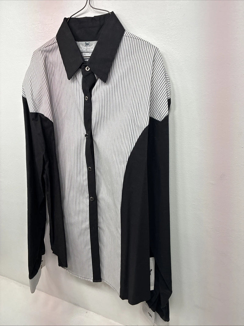 Me Women’s Cowboy Threads Black White Long Sleeve Button Up XL LL-38