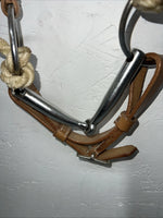 New Star Rider Leather Headstall Rope Nose Band W Bit #6501 U-32