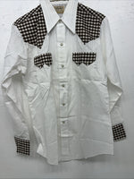 New Men’s White DEE-CEE western Wear Shirt Pearl Snap. 15 X 33 Medium A-178
