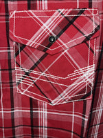 New Men’s Red ELY 1878 Short Sleeve Pearl Snap Shirt. XL S-24