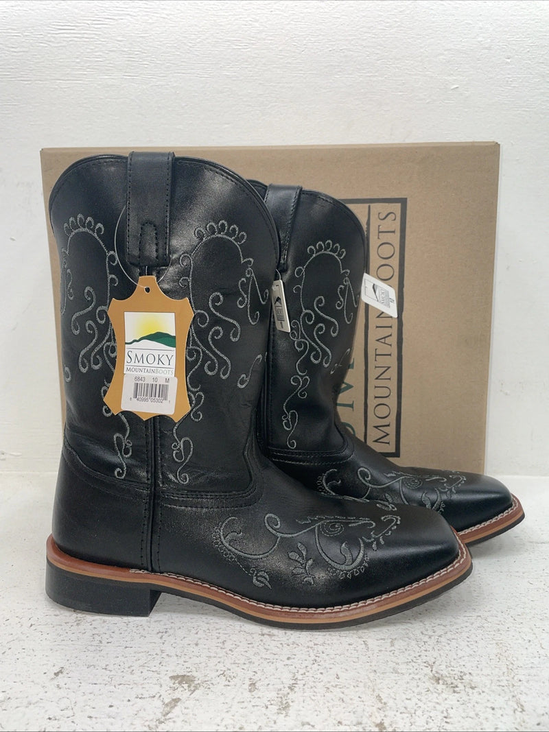 New Men’s Black Smoky Mountain Cowboy Boots. 6843 10. 7-49