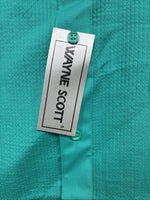 New Wayne Scott Teal Long Sleeve Button Up English Shirt Small X-83