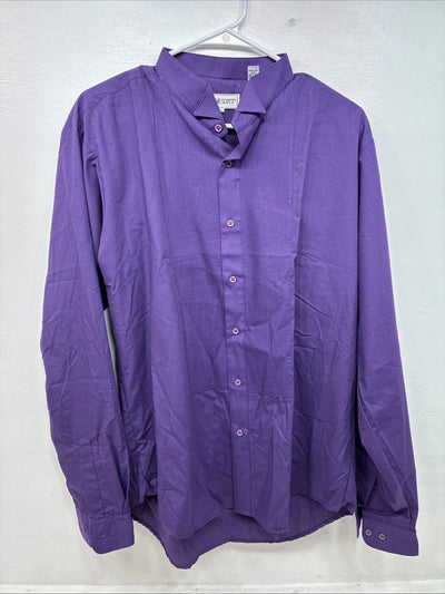 New Wayne Scott Purple Long Sleeve Button Up English Shirt XL MM-118