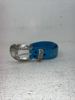 New Blue Genuine Leather Silver Bling XL Belt #N3431617 Z-30