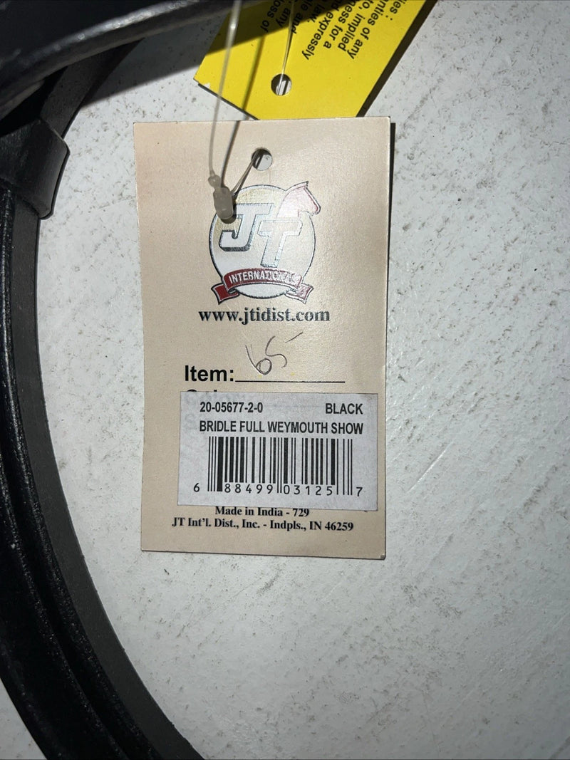 New Silver Fox Black Full Weymouth Show Bridle #20-05677-2-0 BB-36 