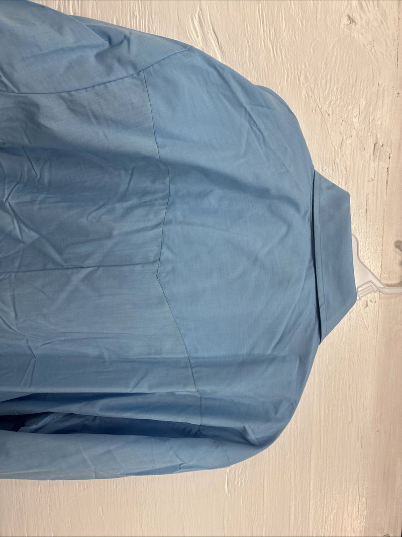 New Men’s ELY Cattleman Blue Long Sleeve Pearl Snap 18 X 35 2XL CC-5