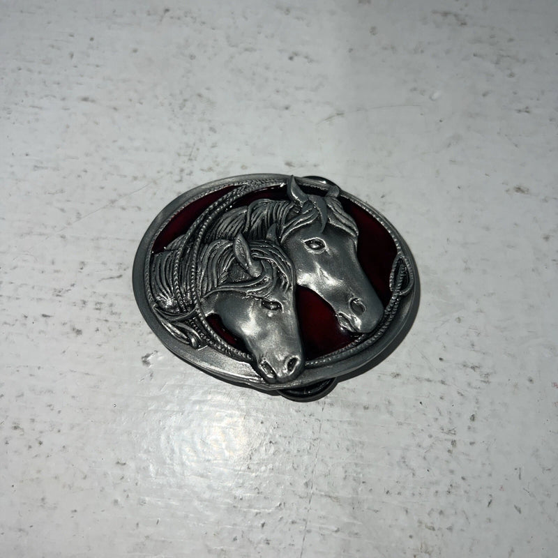 New Women’s Western Express Inc. Horsehead Belt Buckle Red. S15 A-94