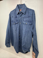 New Women’s Outback Tough Blue Jena Long Sleeve Button Up Small MM-68