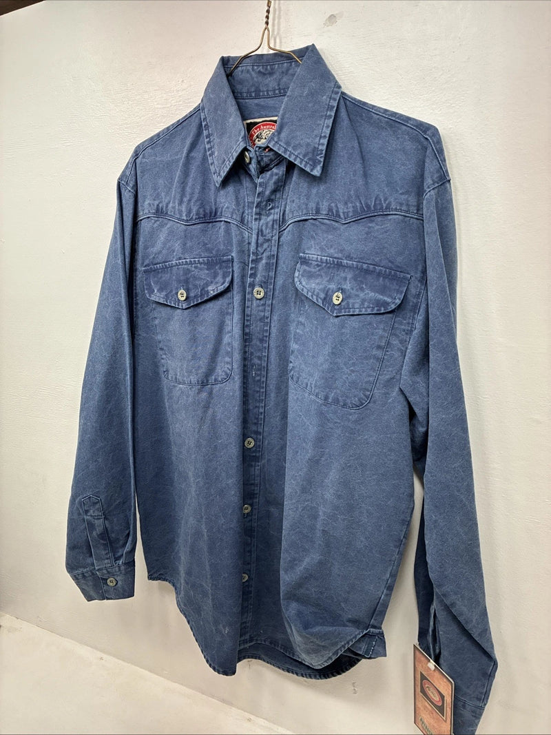 New Women’s Outback Tough Blue Jena Long Sleeve Button Up Small MM-68
