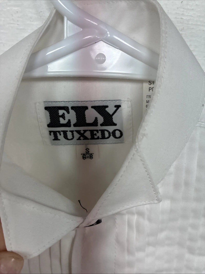 New Kids ELY Tuxedo White Long Sleeve Button Up Size Small 6-8 YY-27
