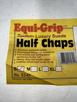 New Tough 1 Equi-Grip Synthetic Suede Half Chaps Small #63-67 H-508