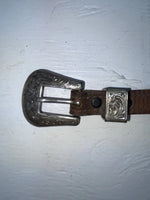 New Brown Genuine Leather Tooled 28” Belt #5020 NN-27