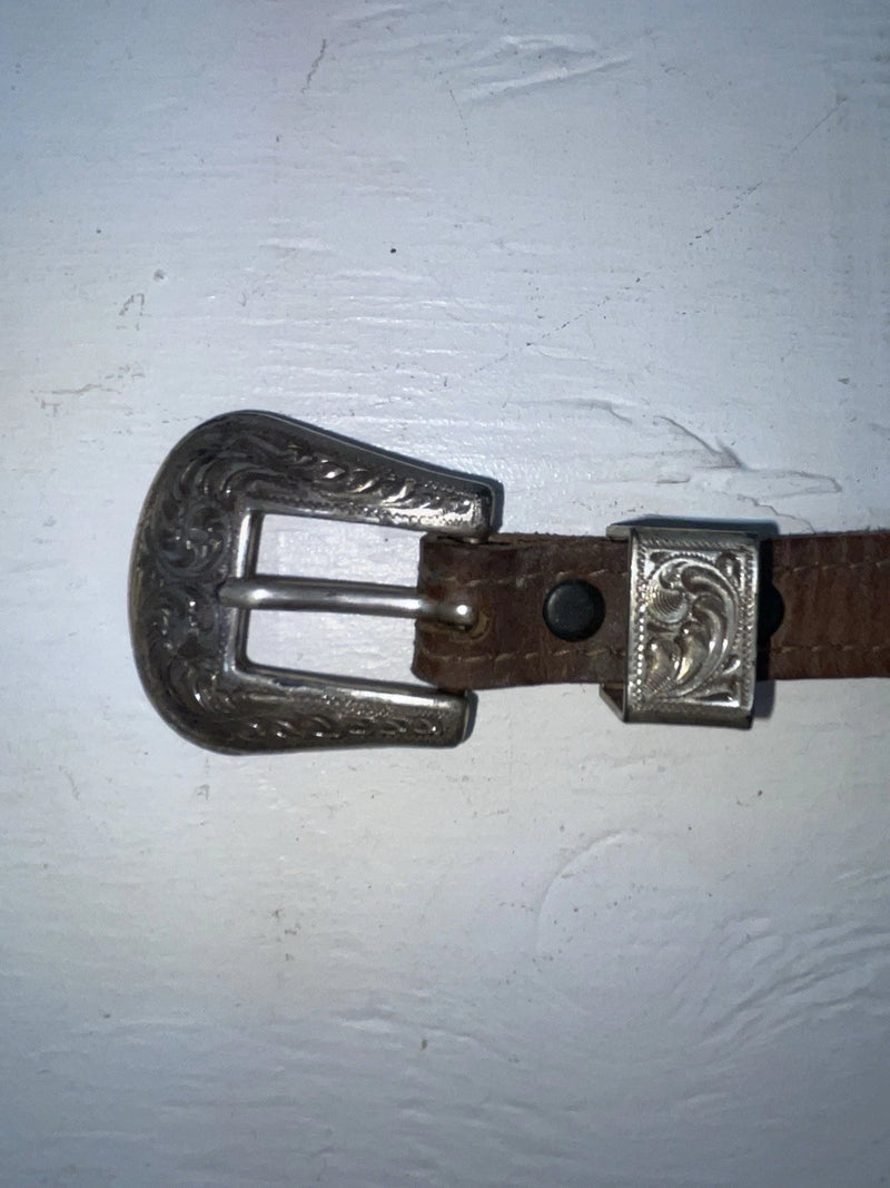 New Brown Genuine Leather Tooled 28” Belt #5020 NN-27