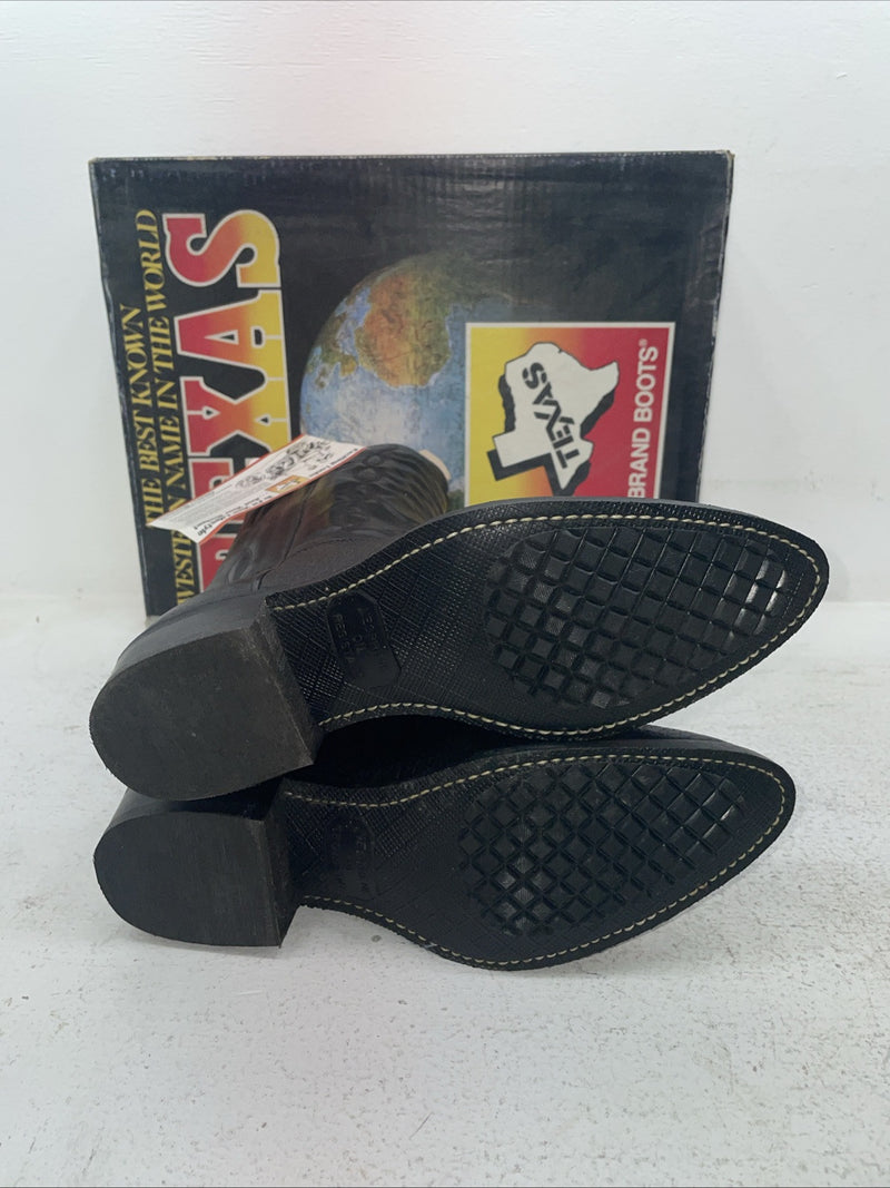 New Men’s Black Texas Brand Cowboy Boots. 251542361 9 D. 3-69