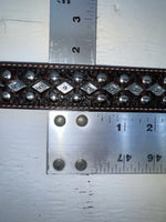New Brown Genuine Leather Nocona Silver Bling 32” Belt #2434002 JJ-144