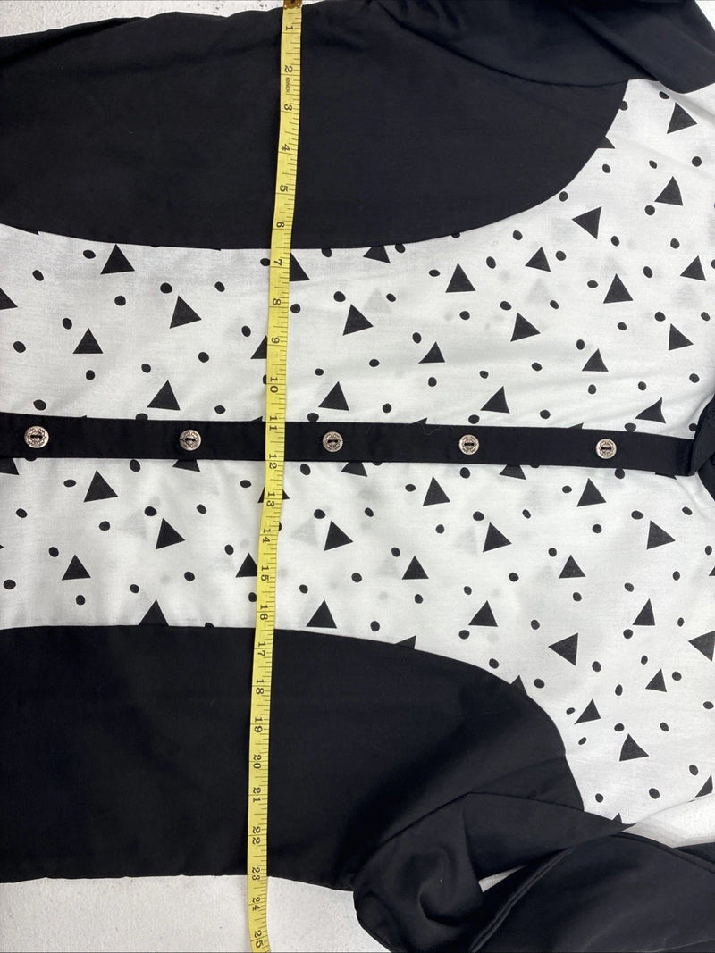 New Women’s Cowboy Threads Black White Long Sleeve Button Up XL II-41