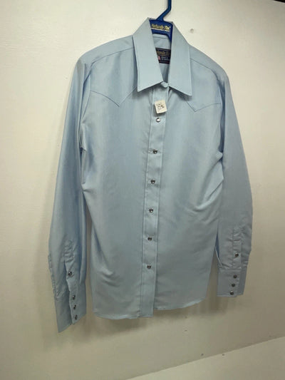 New Women’s Blue Panhandle Slim Long Sleeve Button Up Shirt M #3309 3B-96