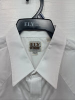 New Men’s ELY Cattleman White Long Sleeve Pearl Snap 19.5 2XL F-56