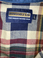 New Men’s Colored Plaid Panhandle Slim Long Sleeve Button Up Shirt L 3B-119
