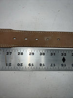 New Brown Black Perkies Hand Tooled Genuine Leather Belt 30” #7512 W-11