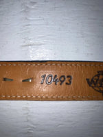 New Blue Genuine Leather Wright Gold Pendent 30” Belt #10493 JJ-139