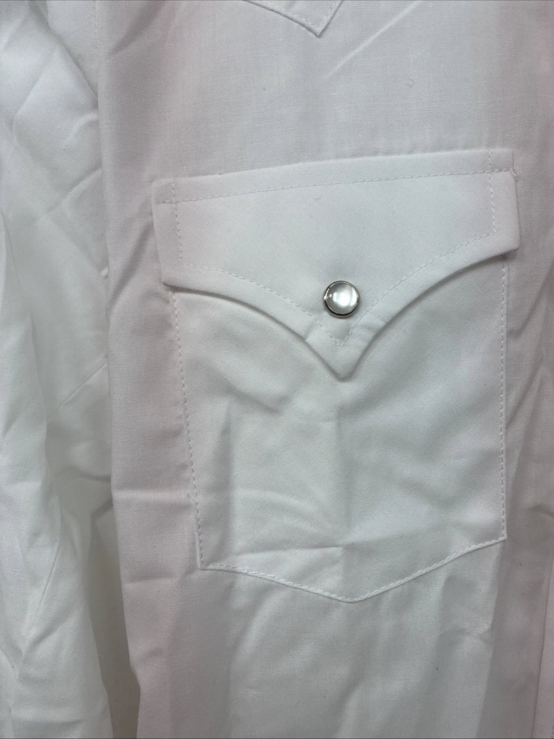 New Boys ELY Cattleman White Long Sleeve Pearl Snap Size 10 DD-80