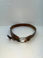 New Brown Genuine Leather Chambers Wildlife Tooled 30” Belt #6381 Z-167