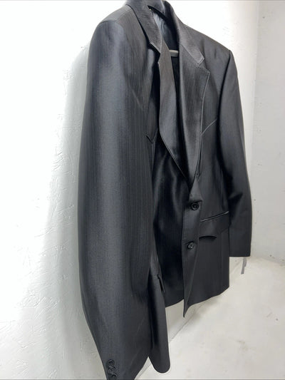 New Men’s Circle S Black Suit Jacket 46R #CC5091 S-607