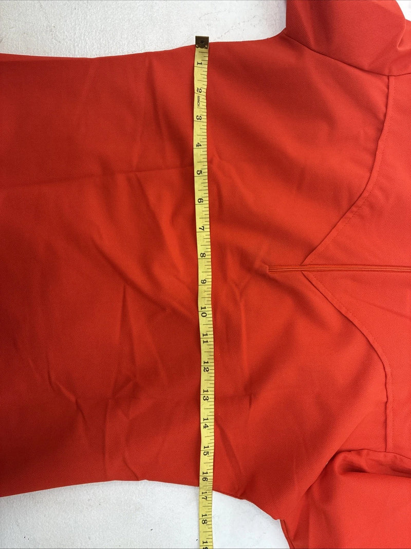 New H Bar C Orange Long Sleeve Half Zip Up Shirt Size Small TT-49