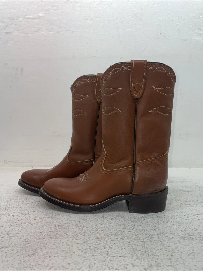 New Kids Brown Texas Brand Cowboy Boots. C 111 13.5 13 1/2 D. 23-79