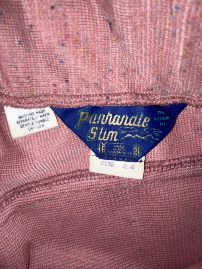 New Vintage Pink Speckled Panhandle Slim Polyester Pants #7402 SS-98