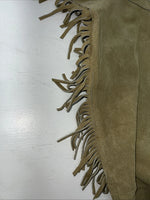 NOS Tan Equi-grip Show Chaps XL With Fringe Adjustable Waist 33” I-77
