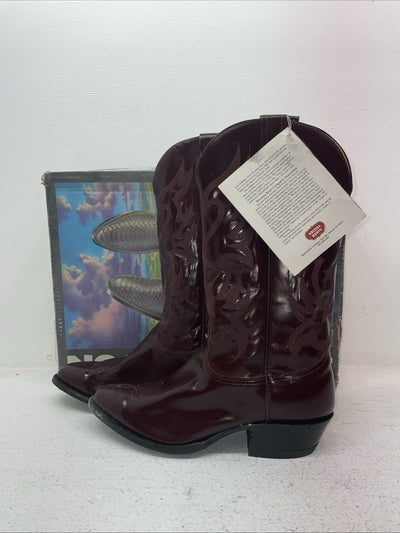 New Men’s Burgundy Nocona Cowboy Boots. 7011 9.5 9 1/2 E. 4-44