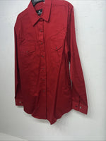 New Men’s Red Western Express Pearl Snap Long Sleeve Shirt. Medium I-37