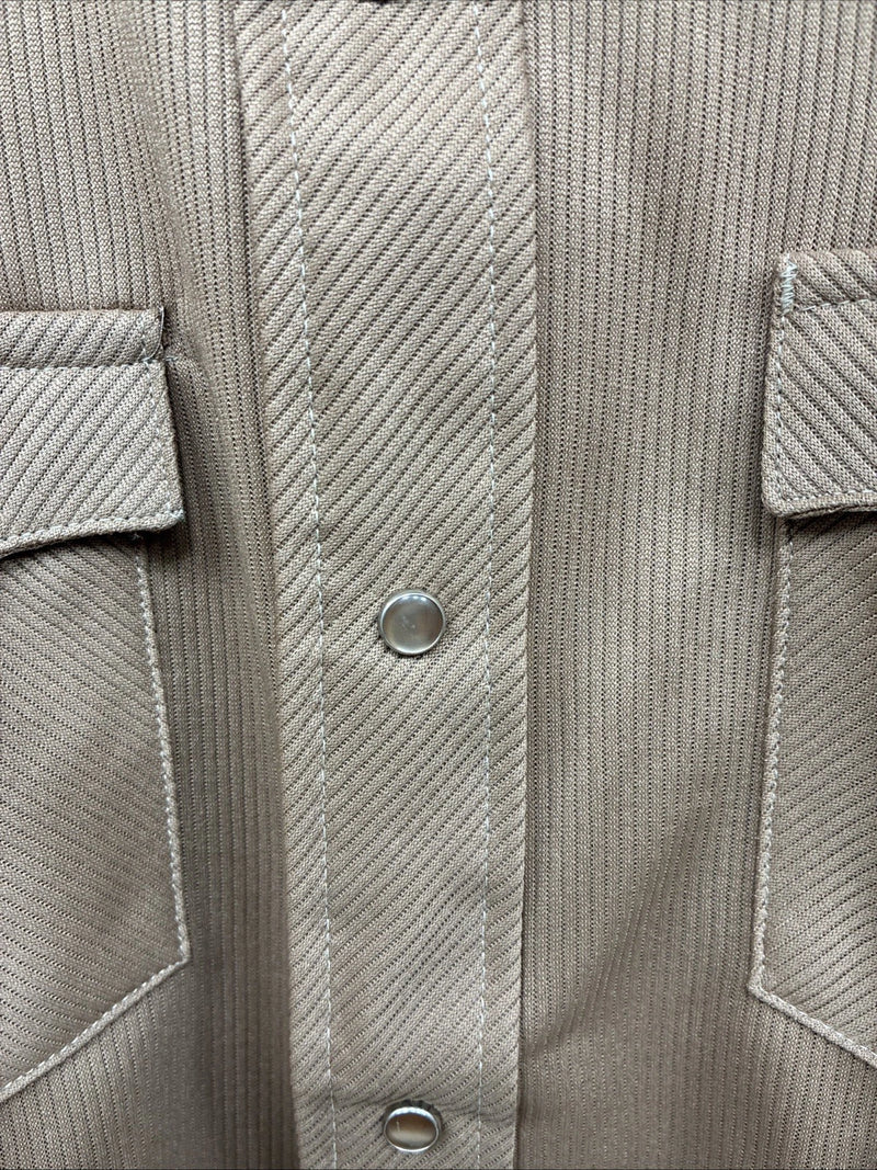 New Men’s Tem Tex Brown Long Sleeve Pearl Snap 17 X 34 XL O-79