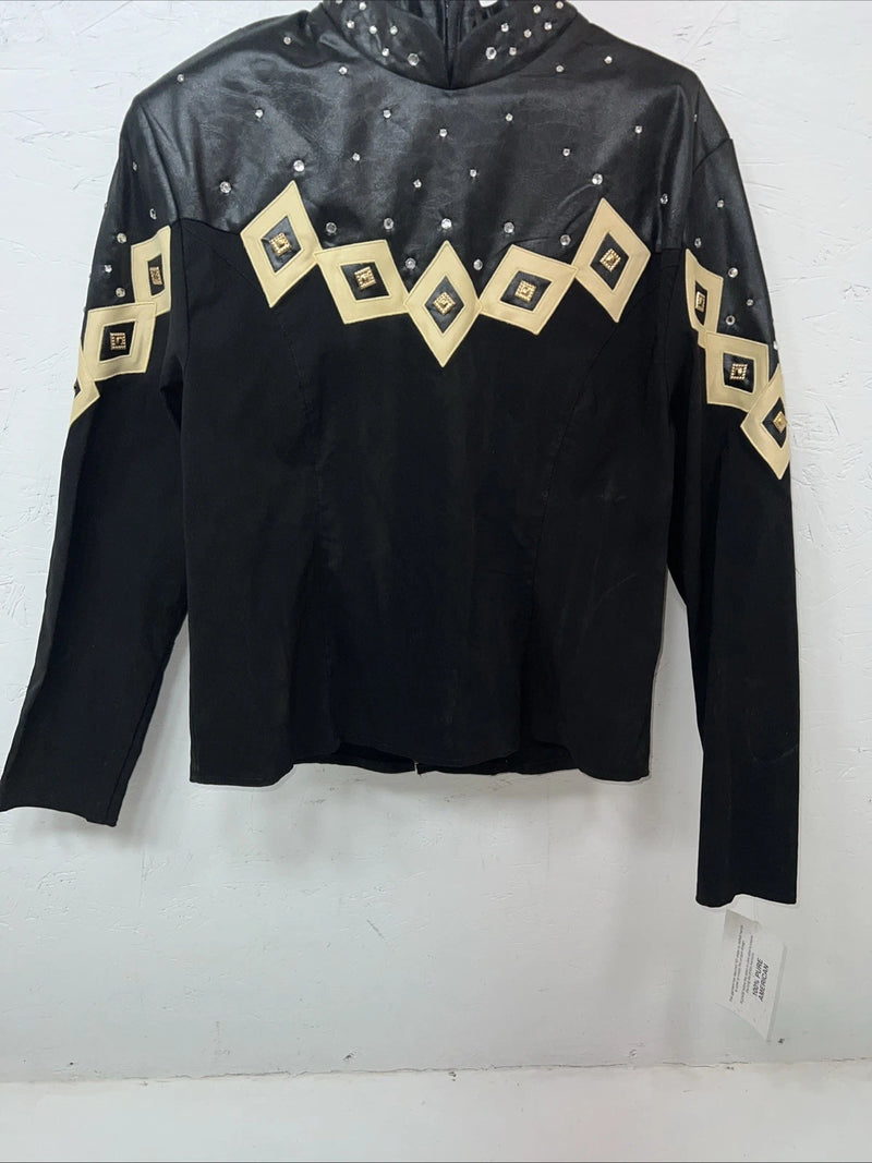 New Women’s Black 1849 Authentic Ranchwear Western Show Shirt XL #3752 UU-33