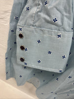New Men’s Dickson Jenkins Blue Floral Long Sleeve Pearl Snap 17.5 XL AA-6