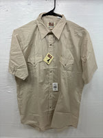New Men’s ELY Cattleman Tan Short Sleeve Pearl Snap 16.5 Large CC-3