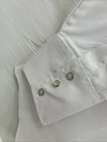 New Men’s ELY Cattleman Western White Long Sleeve Pearl Snap 16 Large V-48
